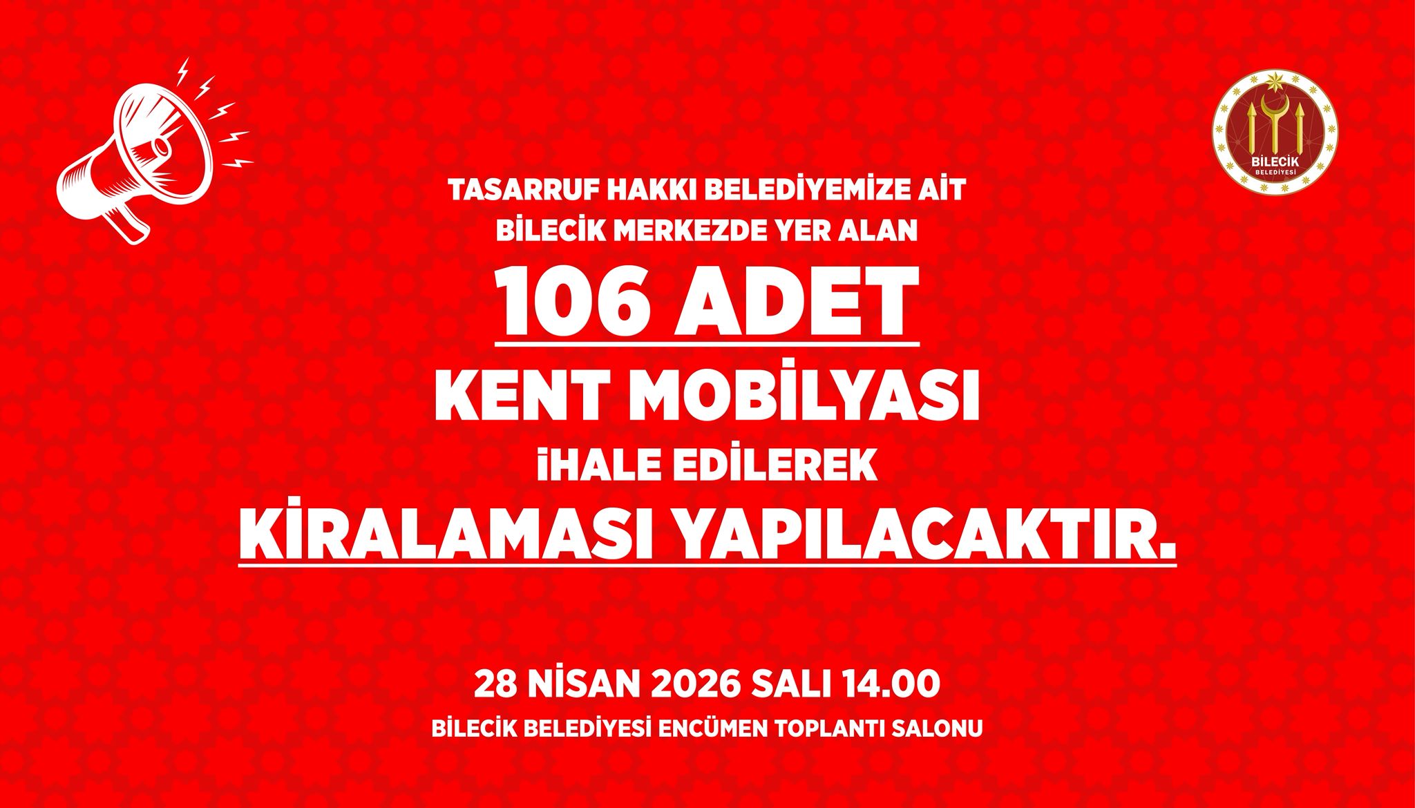 Kent Mobilyası (Açık Hava Reklam Alanları) Kiralama İhalesi Duyurusu
